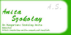 anita szokolay business card